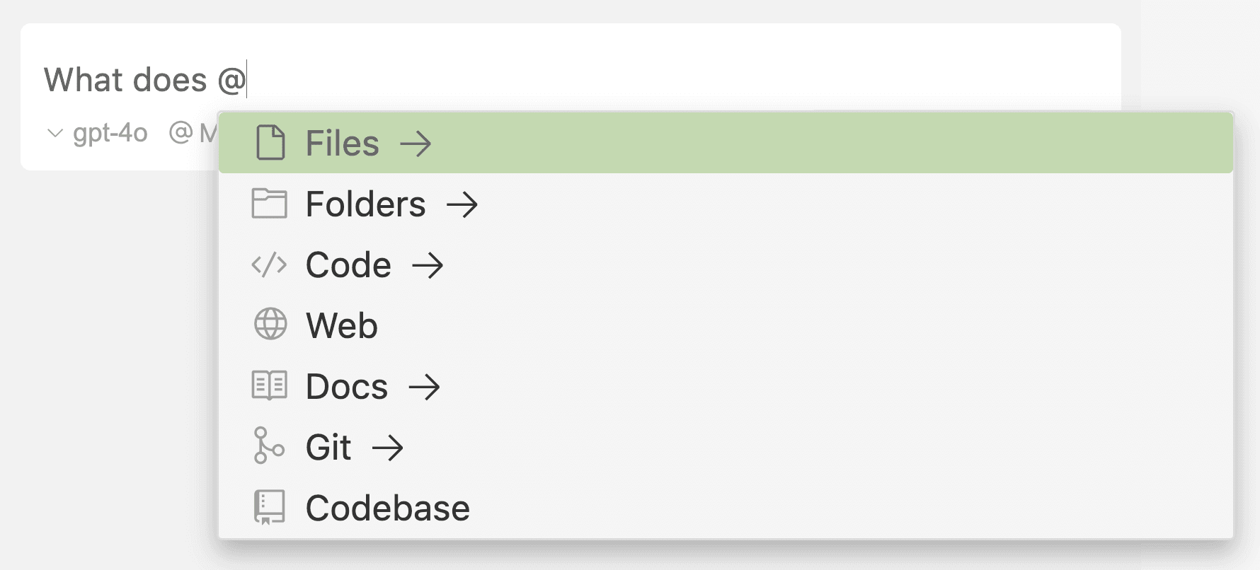 symbols menu