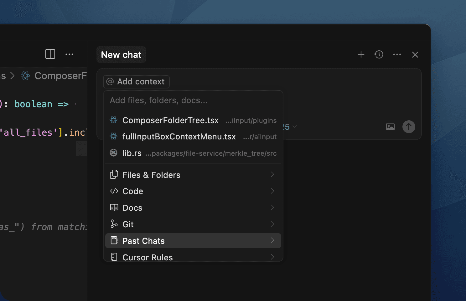 context menu